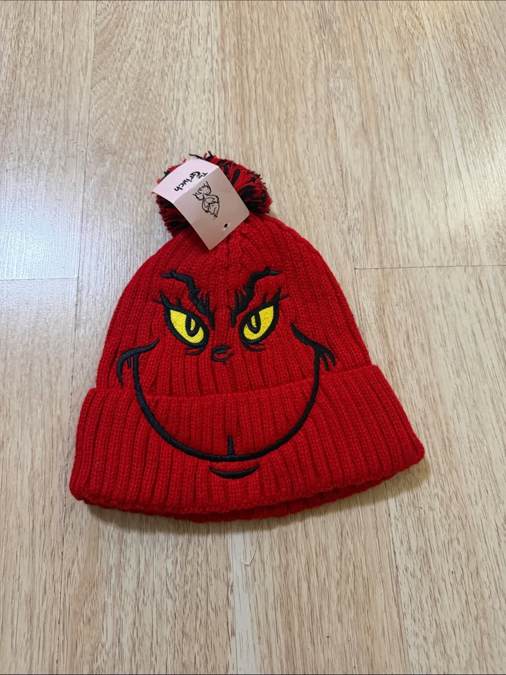 Red Grinch Knit Pom Beanie - Kids Accessories